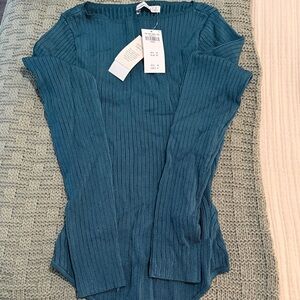 Abercrombie & Fitch Teal Ribbed Knit Top